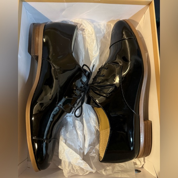 New Michael Kors Pierce Lace up Oxfordsp Oxford Black Patent size 9 - Picture 2 of 13